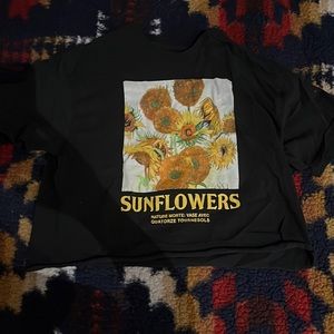 Medium black graphic crop top